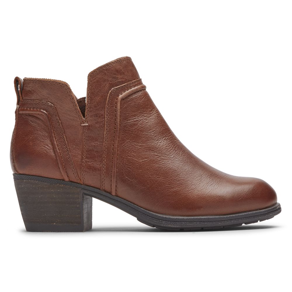 Rockport Canada Cobb Hill Anisa V-Cut - Womens Booties Brown (TIY789312)